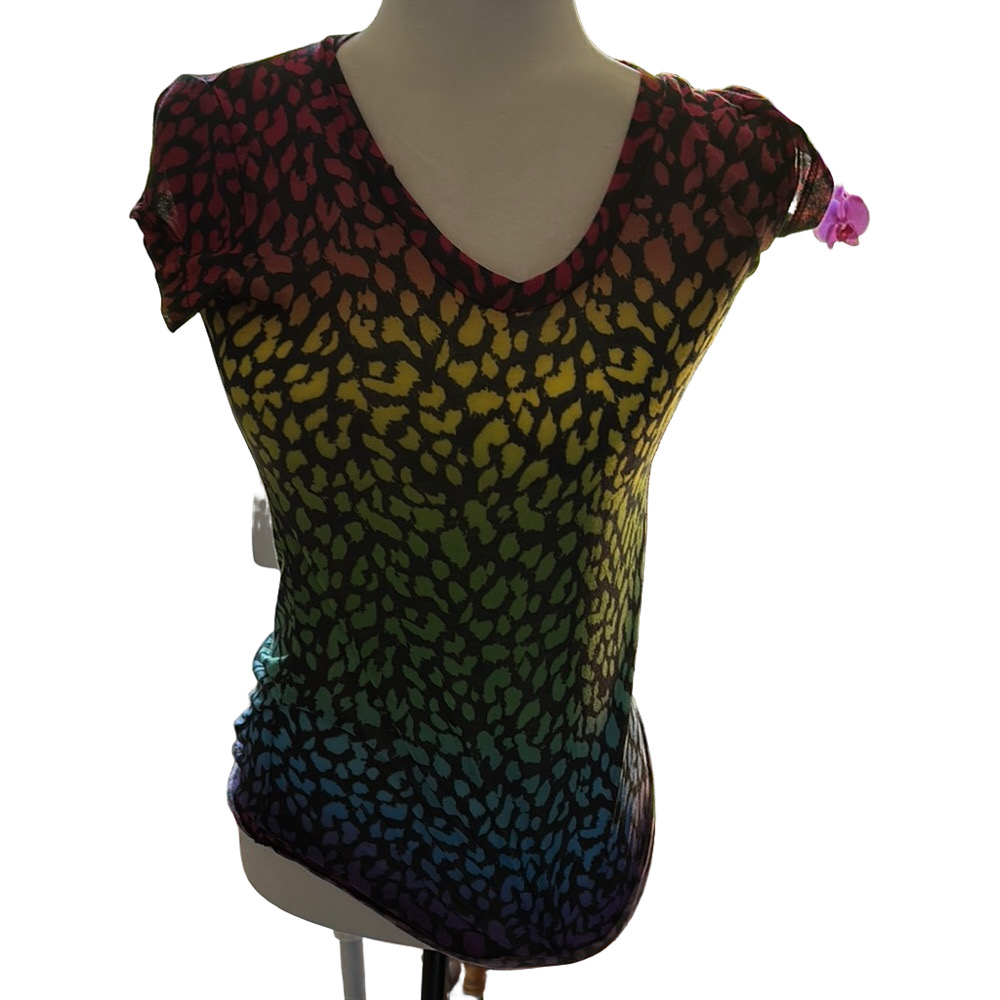 Betsey Johnson Red and Gold Fitted Short Sleeve Tee